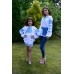 Embroidered blouse "Sky Blue"